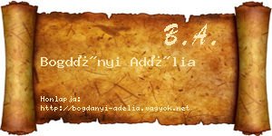 Bogdányi Adélia névjegykártya